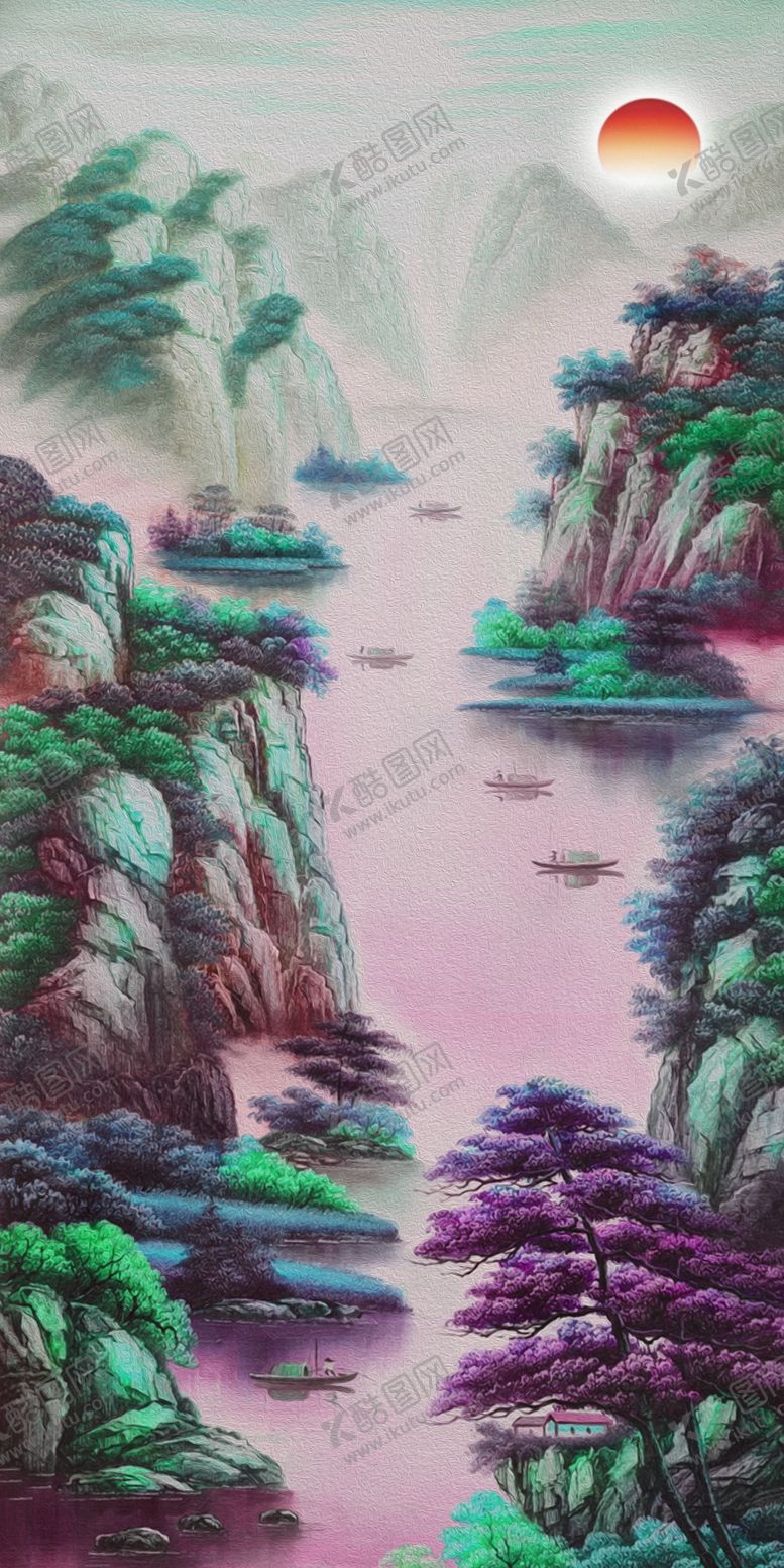 编号：76191106240018322997【酷图网】源文件下载-国画山水装饰画