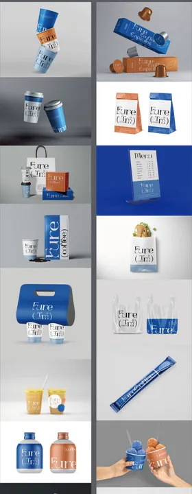 咖啡饮料果汁餐饮店VI品牌样机