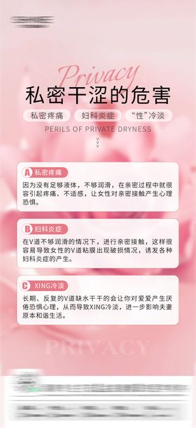 私密科普海报整形女性医美干涩