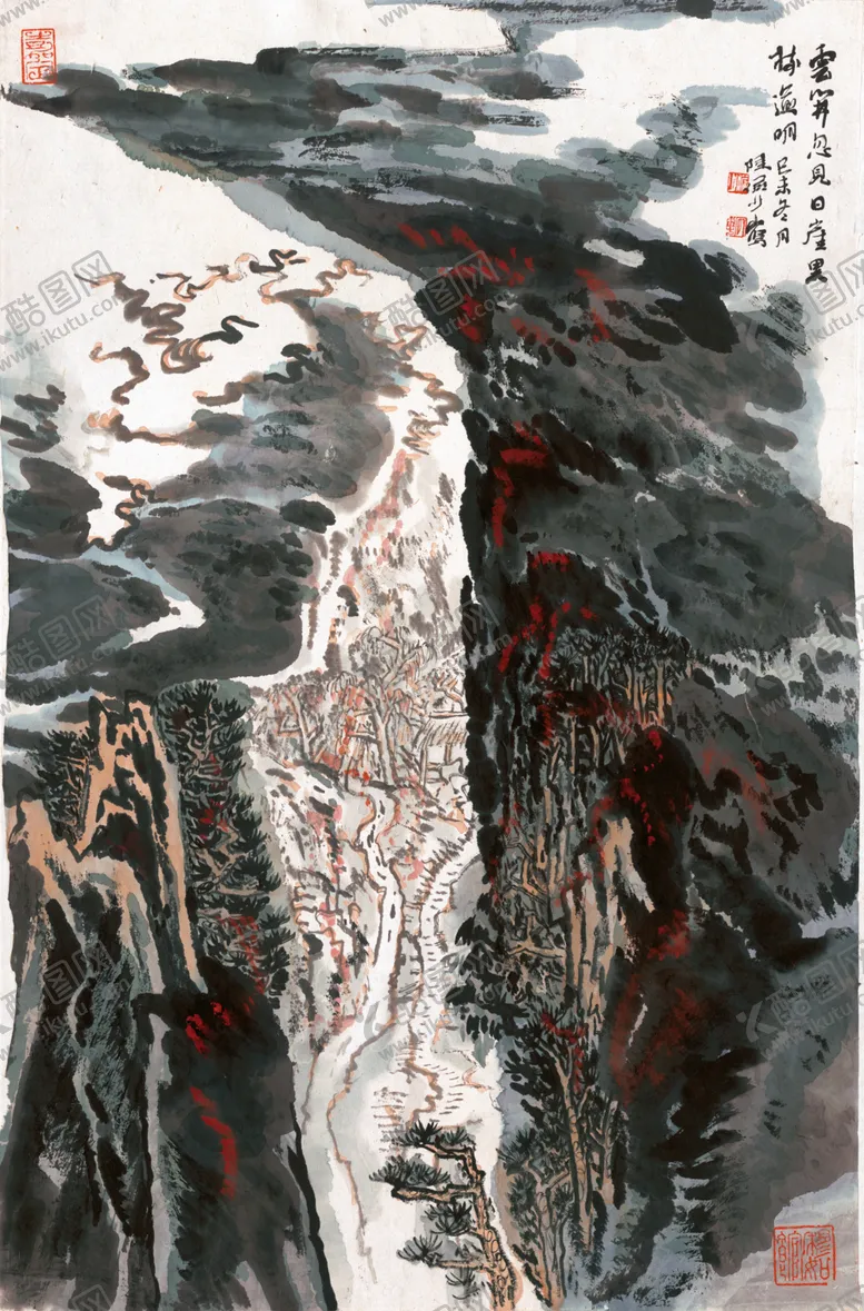 编号：35502206250042222874【酷图网】源文件下载-水墨山水国画风景