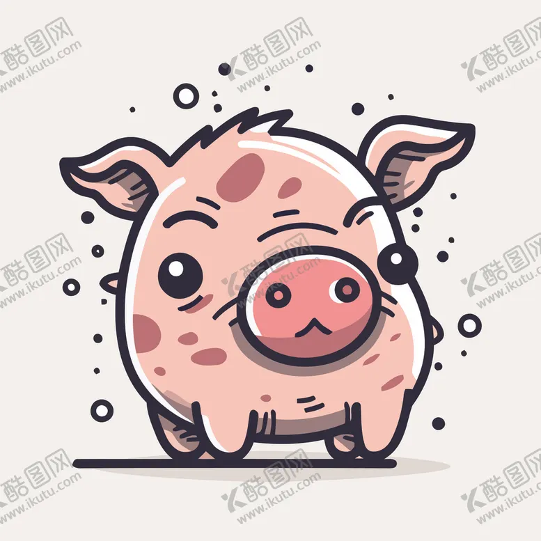 编号：54139302051200354855【酷图网】源文件下载-有趣小猪卡通儿童插画