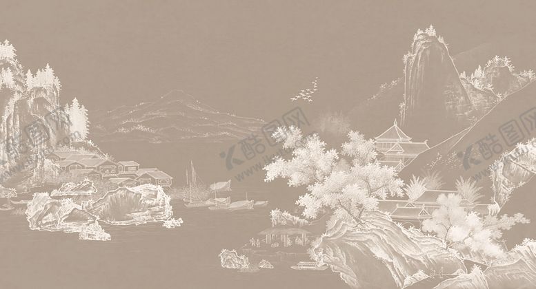 编号：95136302031453331276【酷图网】源文件下载-国风山水背