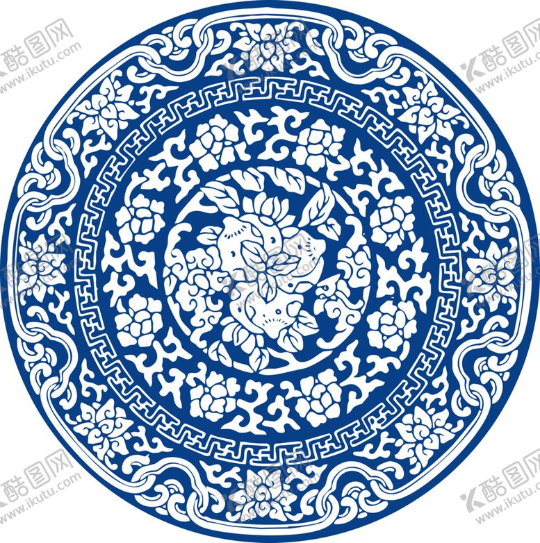 编号：70664405020545217089【酷图网】源文件下载-青花瓷图案