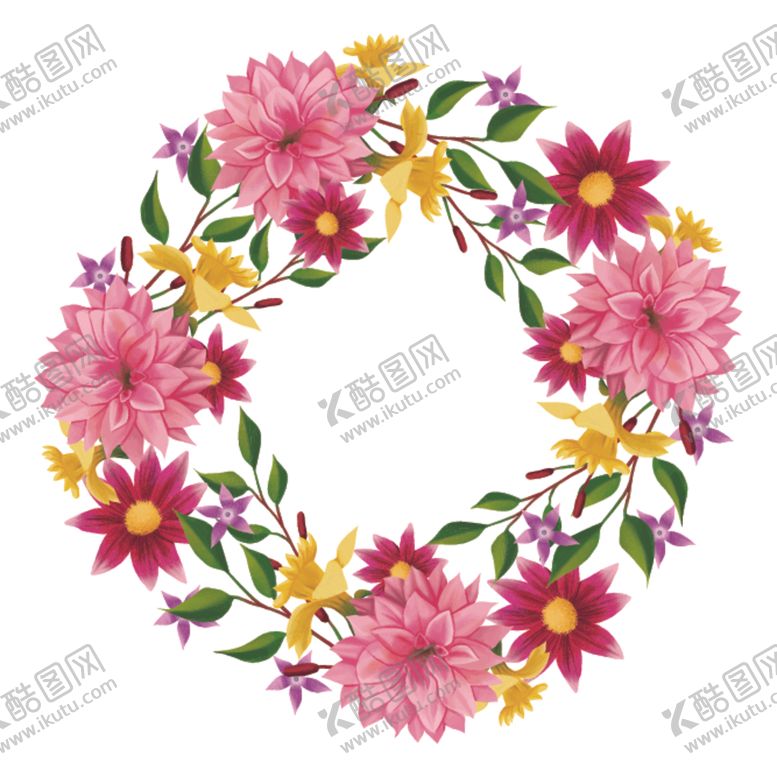 编号：22246507041342093576【酷图网】源文件下载-植物花环