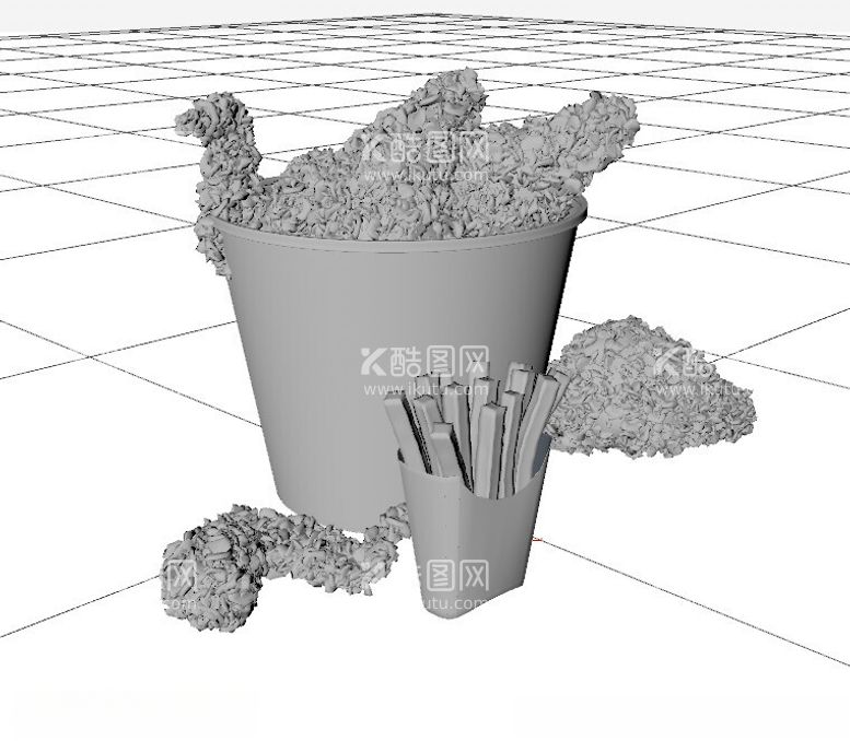 编号：34701901312208588465【酷图网】源文件下载-C4D模型炸鸡