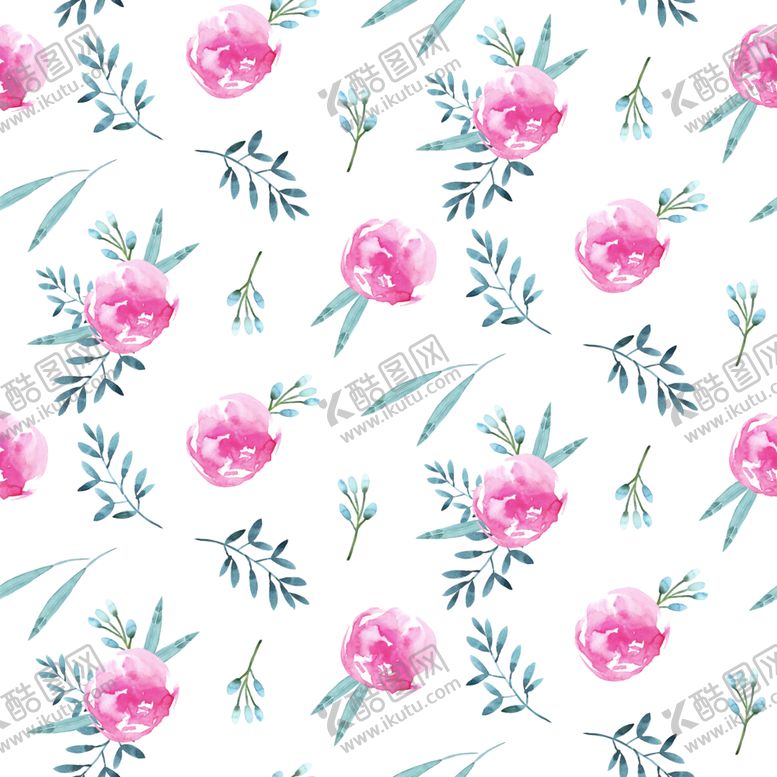 编号：15999609190550132530【酷图网】源文件下载-水彩花朵创意图案