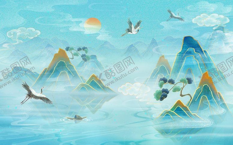 编号：99186710150945376844【酷图网】源文件下载-古风山水背景