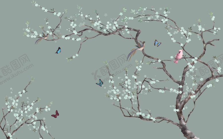 编号：49535305120017133386【酷图网】源文件下载-花鸟电视墙