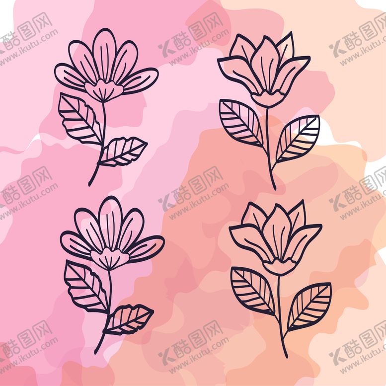 编号：87110504221138287959【酷图网】源文件下载-矢量手绘花朵