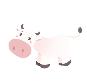 卡通奶牛简笔画素材图标餐饮logo
