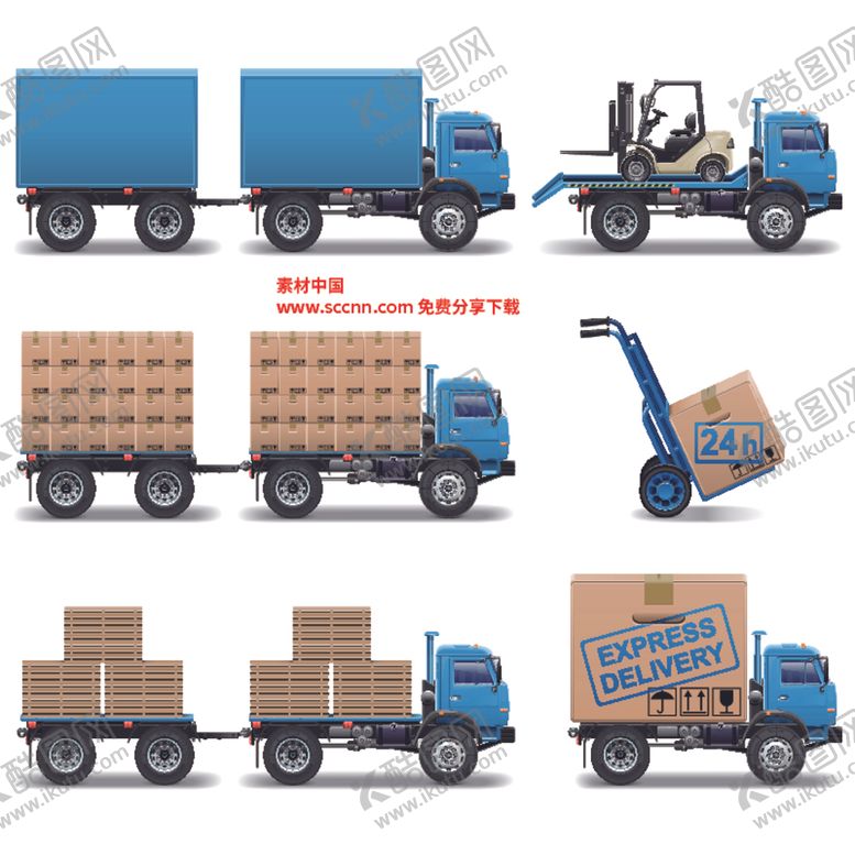 编号：72047309210641326925【酷图网】源文件下载-快递货运车辆