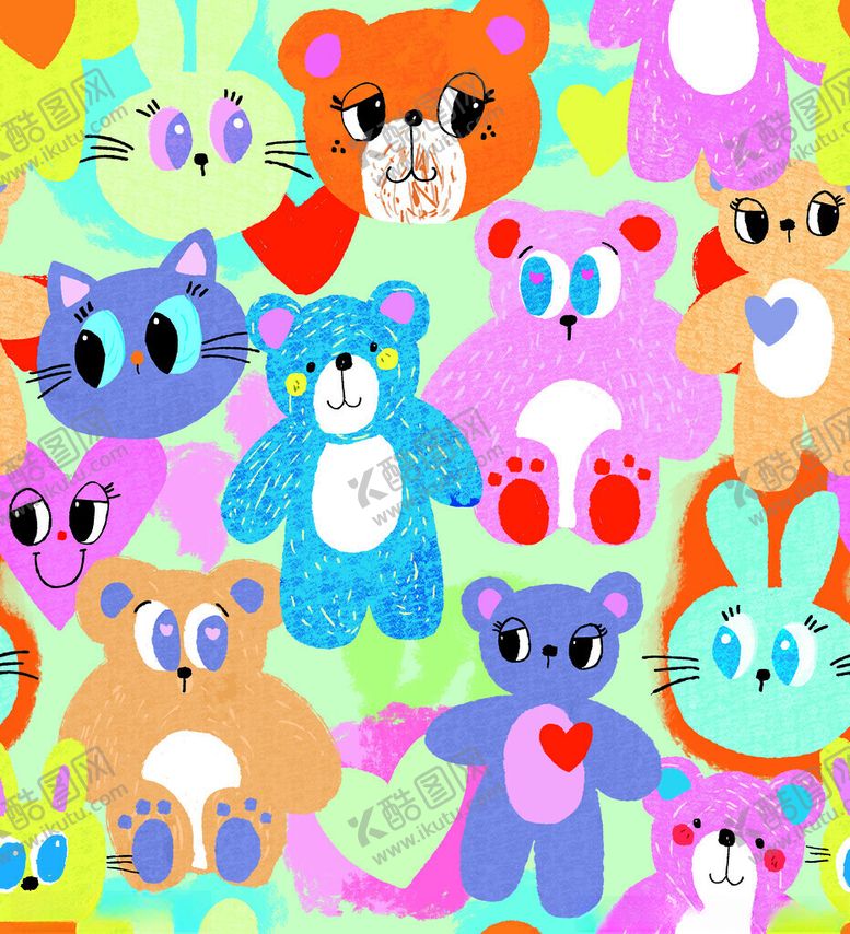 编号：27969311151123594366【酷图网】源文件下载-卡通熊印花