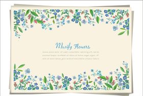 水彩花卉淡绿花朵边框