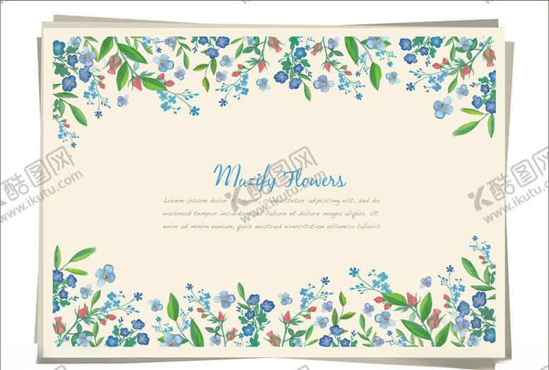 编号：40319710291101198673【酷图网】源文件下载-水彩花卉淡绿花朵边框