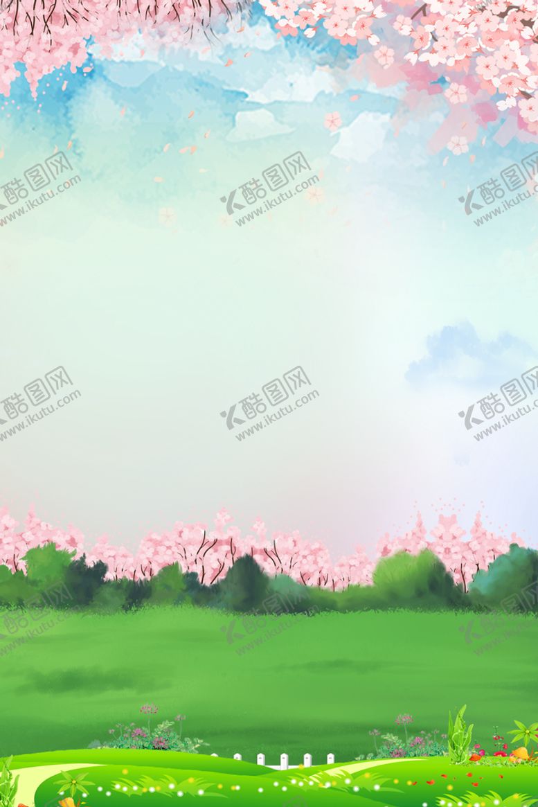 编号：96821410051142517193【酷图网】源文件下载-樱花桃花花海春天背景图
