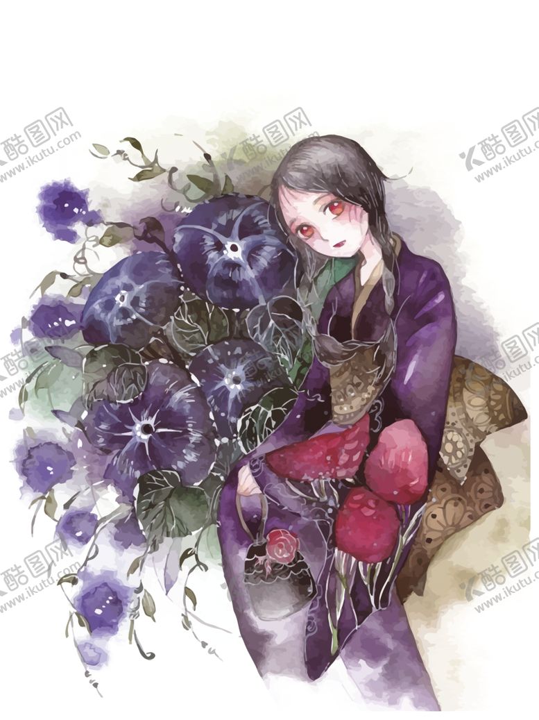 编号：69271307042153569236【酷图网】源文件下载-紫色牵牛花
