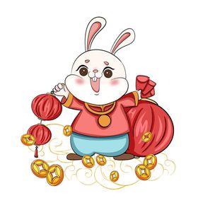 鼓帽子红包灯笼中国服新年元宝铜