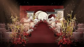 中式房檐婚礼效果图
