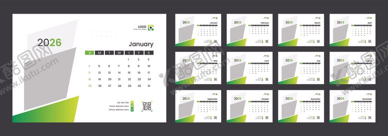 编号：85543110050857359870【酷图网】源文件下载-2026台历模板