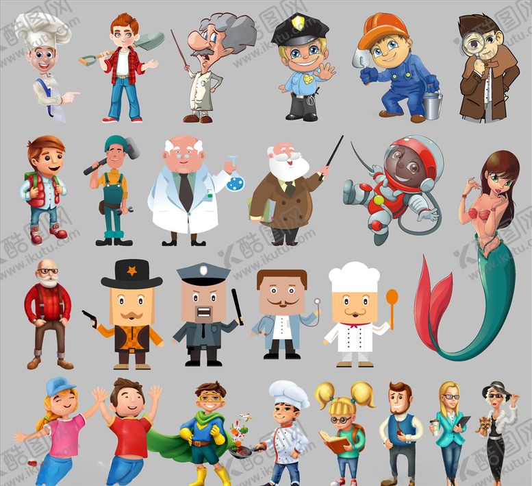 编号：57332010170642412259【酷图网】源文件下载-职业人物矢量