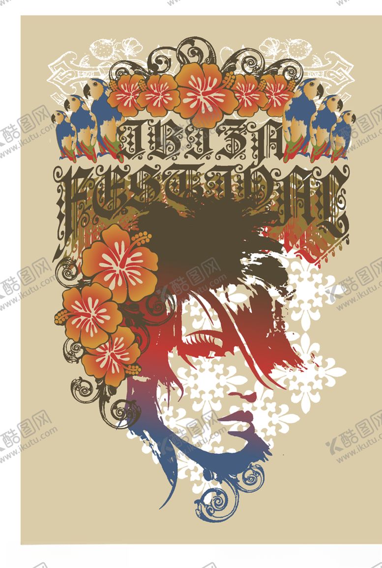 编号：97296109171727436792【酷图网】源文件下载-女装人物印花