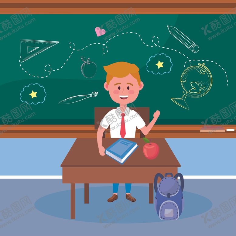 编号：77414109191142123681【酷图网】源文件下载-学生日常生活主题插画