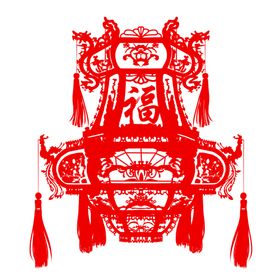 中国风节日剪纸画