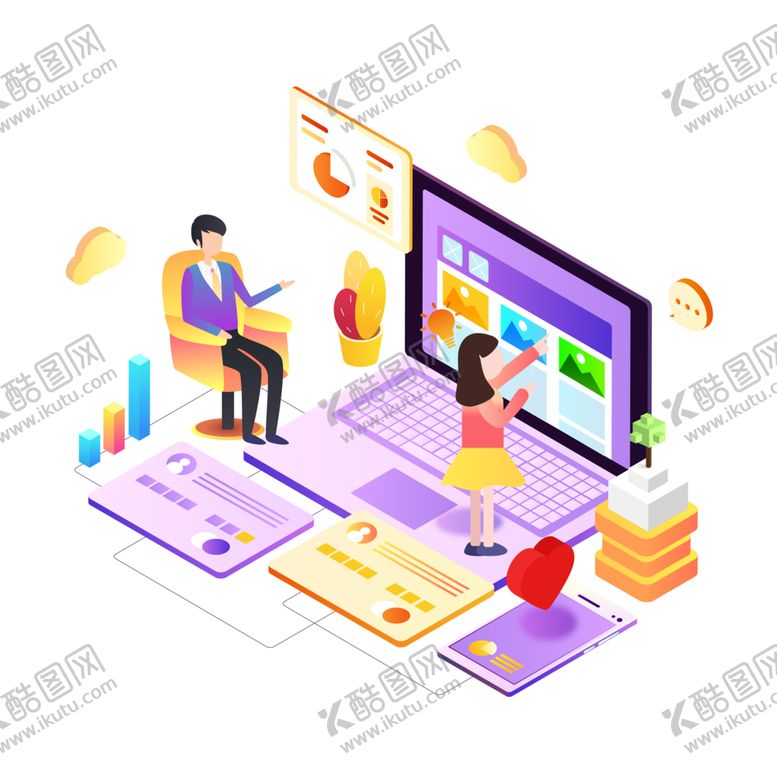 编号：80845910031752471640【酷图网】源文件下载-商务办公大数据电脑人物素材