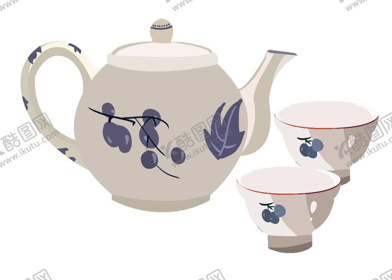 编号：61345909141246284175【酷图网】源文件下载-手绘茶具茶杯插画下午茶