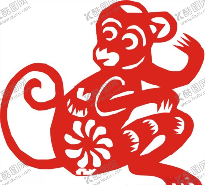 编号：35320810252012519288【酷图网】源文件下载-剪纸猴子