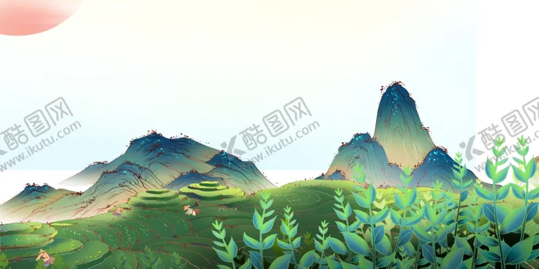 编号：56393506261322045236【酷图网】源文件下载-茶园国风古风背景海报素材