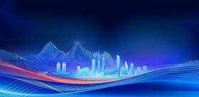 梦幻科技风城市夜景图