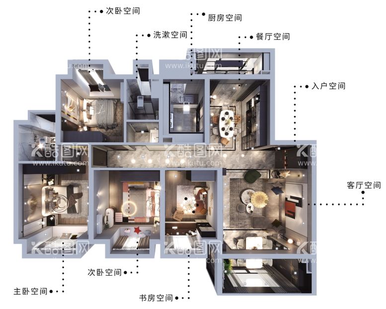 编号：99047112141520489962【酷图网】源文件下载-全屋效果图