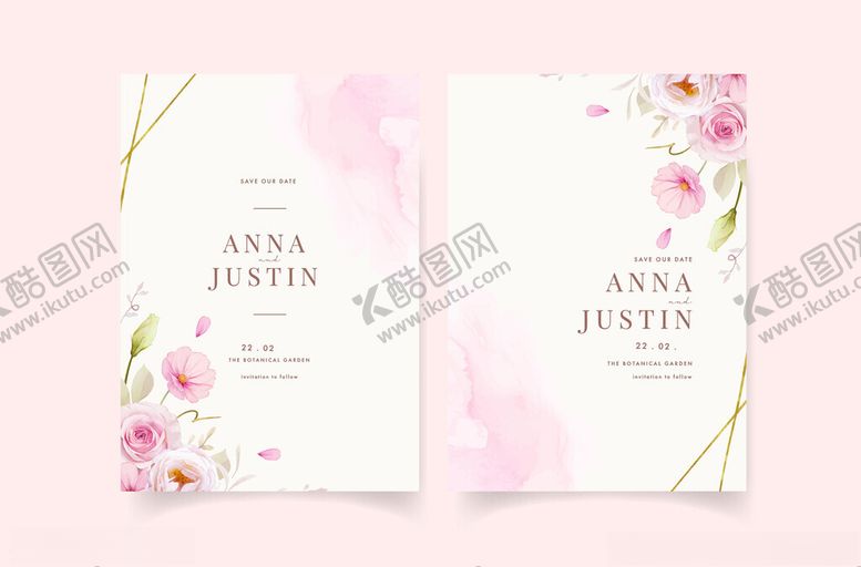 编号：50893504141959313932【酷图网】源文件下载-花卉婚礼请柬设计