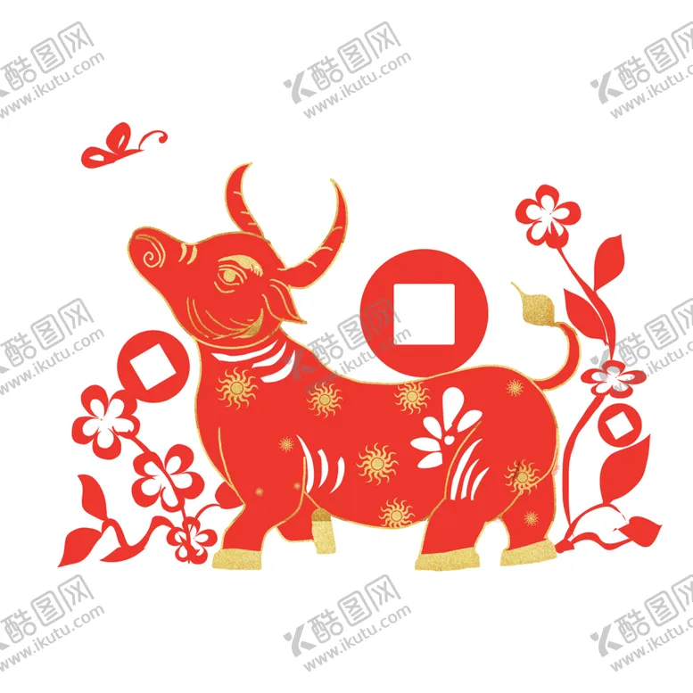 编号：12679204120511035079【酷图网】源文件下载-牛年剪纸(15)