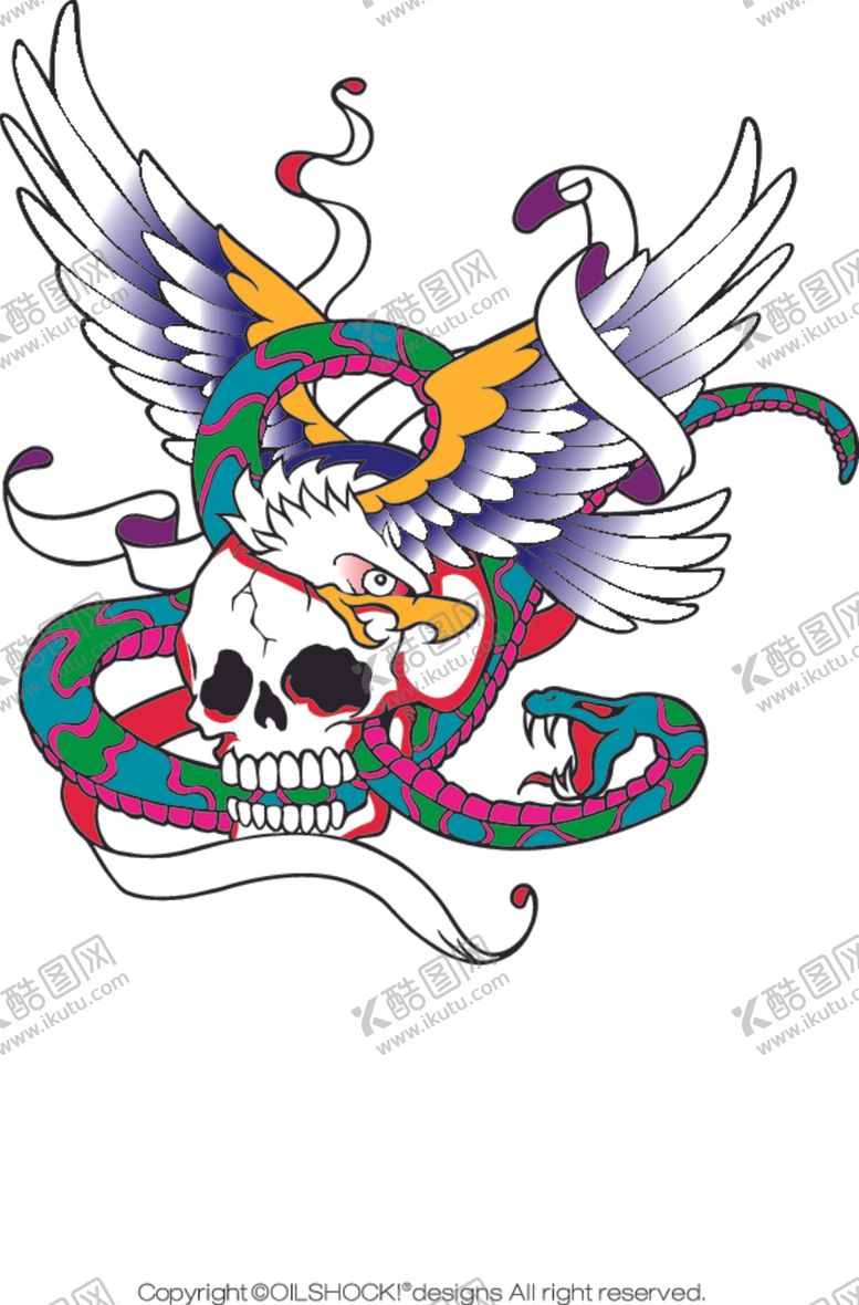 编号：20551710300502193952【酷图网】源文件下载-鹰蛇骷髅头