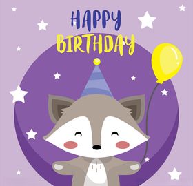 卡通动物生日