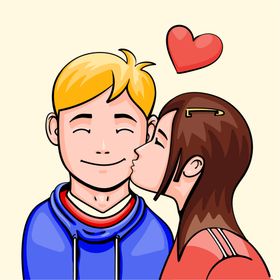 亲吻情侣拥抱夫妻浪漫