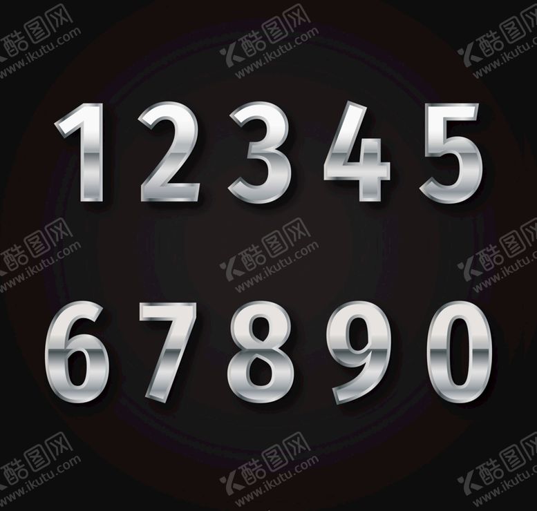 编号：30619501181634502606【酷图网】源文件下载-款银色数字