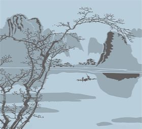 远山树影