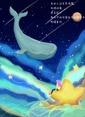 梦幻风景插画话绘作品话图片挂素材唯美