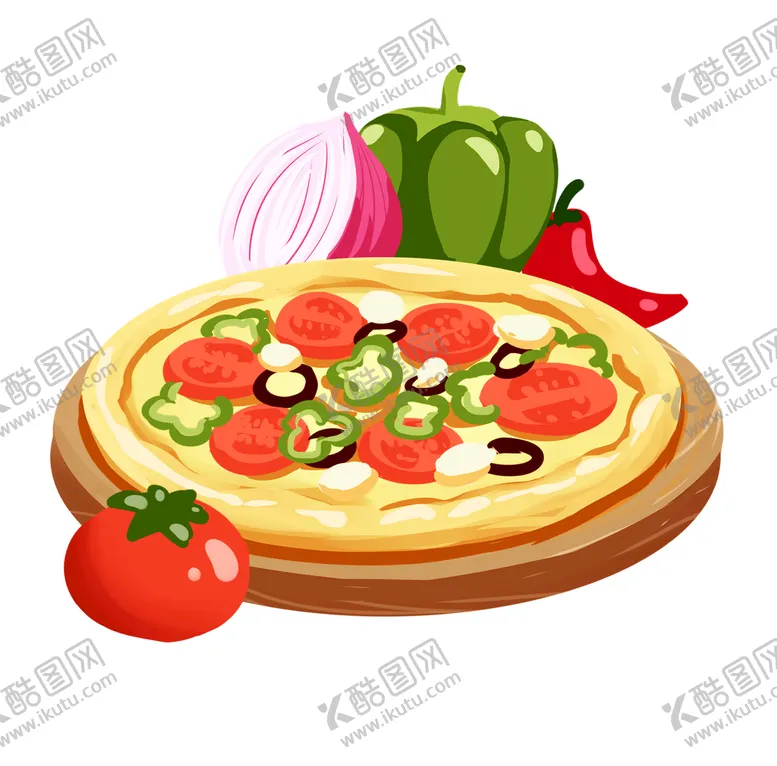 编号：24544810221556176816【酷图网】源文件下载-卡通手绘披萨