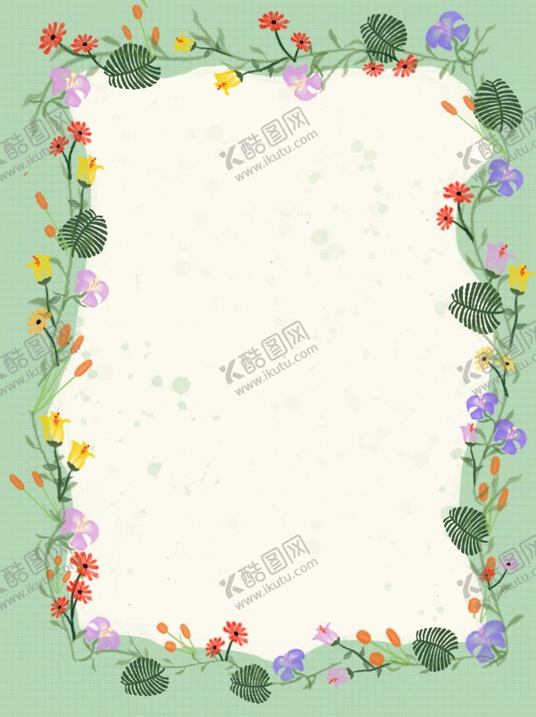 编号：50259710292301504904【酷图网】源文件下载-绿色花卉小清新背景