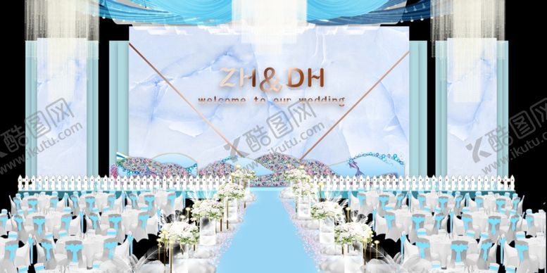 编号：95323509222236169423【酷图网】源文件下载-蓝色婚礼