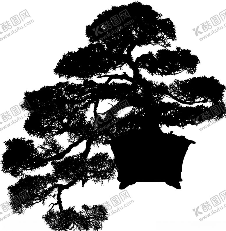编号：81160007140319507718【酷图网】源文件下载-盆栽树木剪影