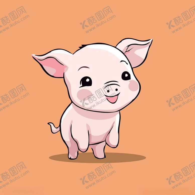 编号：20437401301211014820【酷图网】源文件下载-可爱小猪矢量卡通画儿童插画