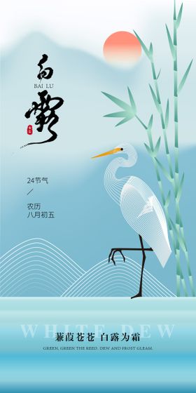 白露节气日签海报