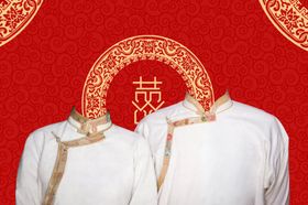 结婚证件照登记免抠情侣服装情侣装