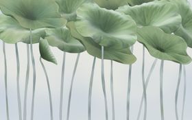 水墨山水简约花鸟背景客厅装饰画新中式墙壁墙