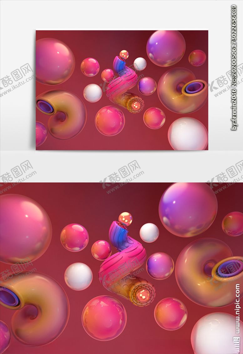 编号：50206610141619471252【酷图网】源文件下载-电商C4D创意设计图案